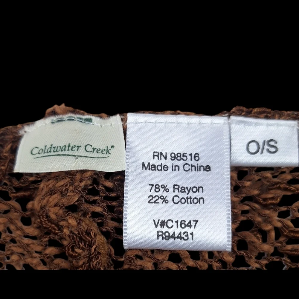 Cold Water Creek Open Front Sweater Cardigan Poncho Wrap Shawl Cape Cloak Sz O/S - Picture 14 of 15